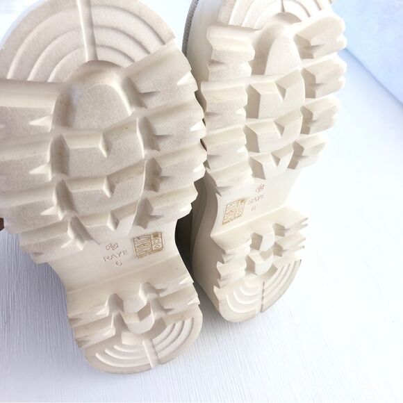 RAYE REVOLVE Platform Sock Boot Chunky Dolman Lug Sole Knit Ankle in Natural 6 - Picture 10 of 13